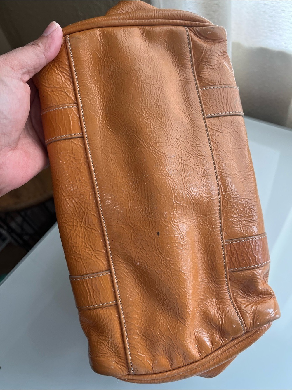 MULBERRY GOLDEN MUSTARD WRINKLED PAYENT LEATHER SMALL BAYSWATER SATCHEL - Picture 10 of 16